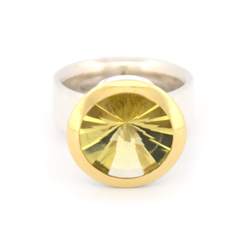 Ring Lemonquarz, Feingold, Silber