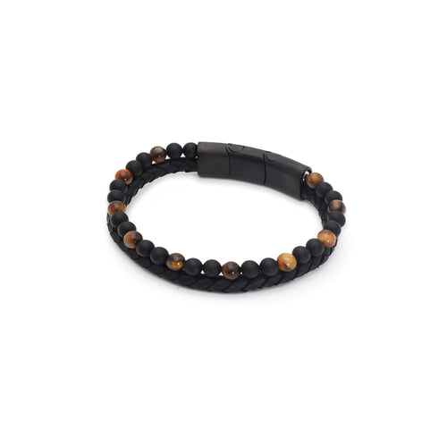 Lederarmband Fashion Beads - Golden Spirit