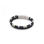 Lederarmband Fashion Beads - Mystic Black