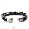 Lederarmband Fashion Beads - Mystic Black