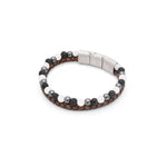 Lederarmband Fashion Beads - Majestic Grey