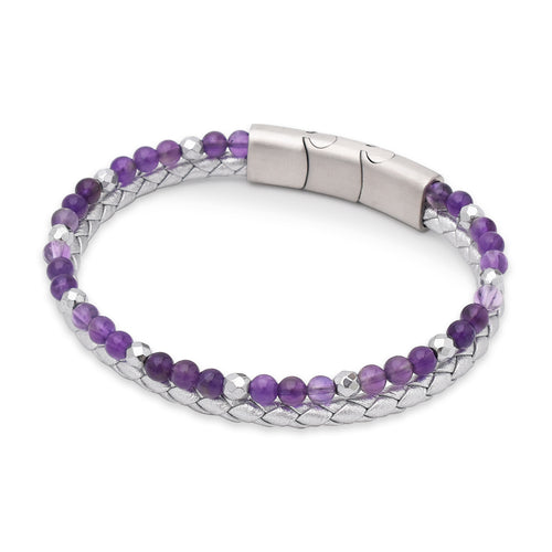 Lederarmband Ruhe Silber