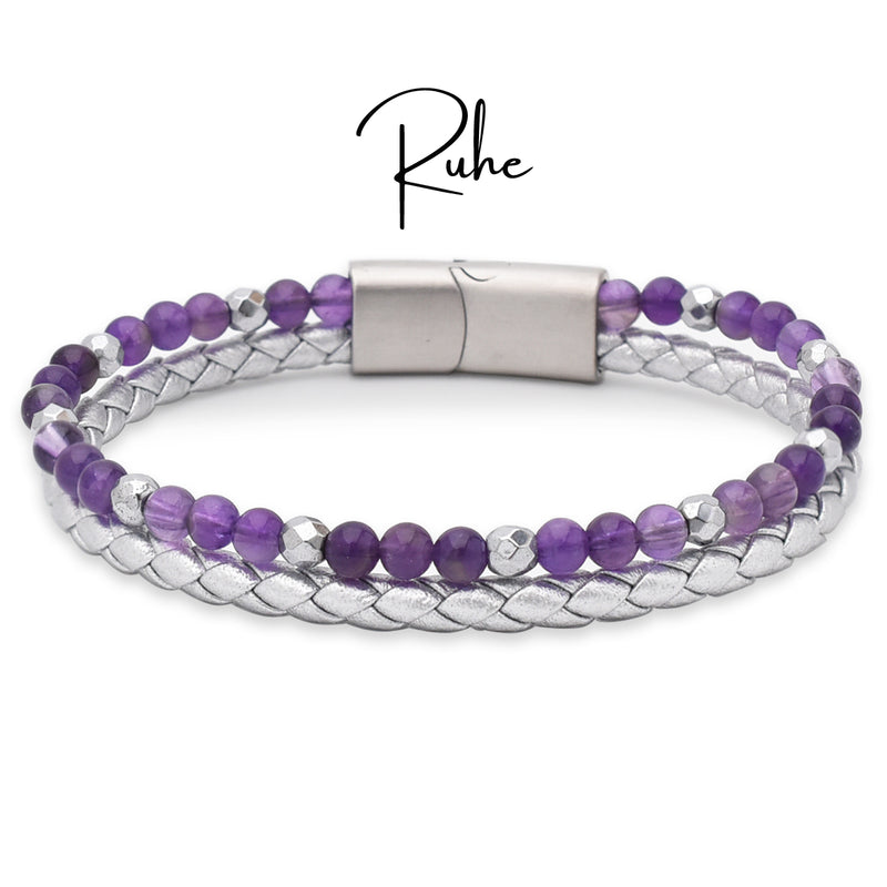 Lederarmband Ruhe Silber