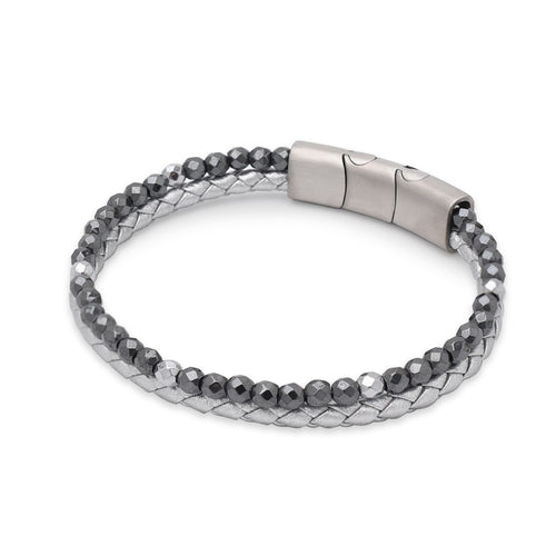 Lederarmband Mut Silber
