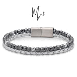 Lederarmband Mut Silber