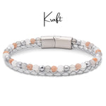 Lederarmband Kraft Silber